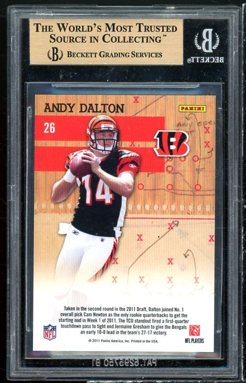 Andy Dalton Rookie Card 2011 Donruss Elite Craftsmen Gold #26 (pop 1) BGS 9.5 Image 2