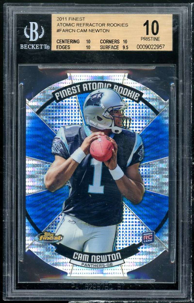 Cam Newton Rookie 2011 Finest Atomic Refractor Rookies #FAR-CN (PRISTINE) BGS 10 Image 1