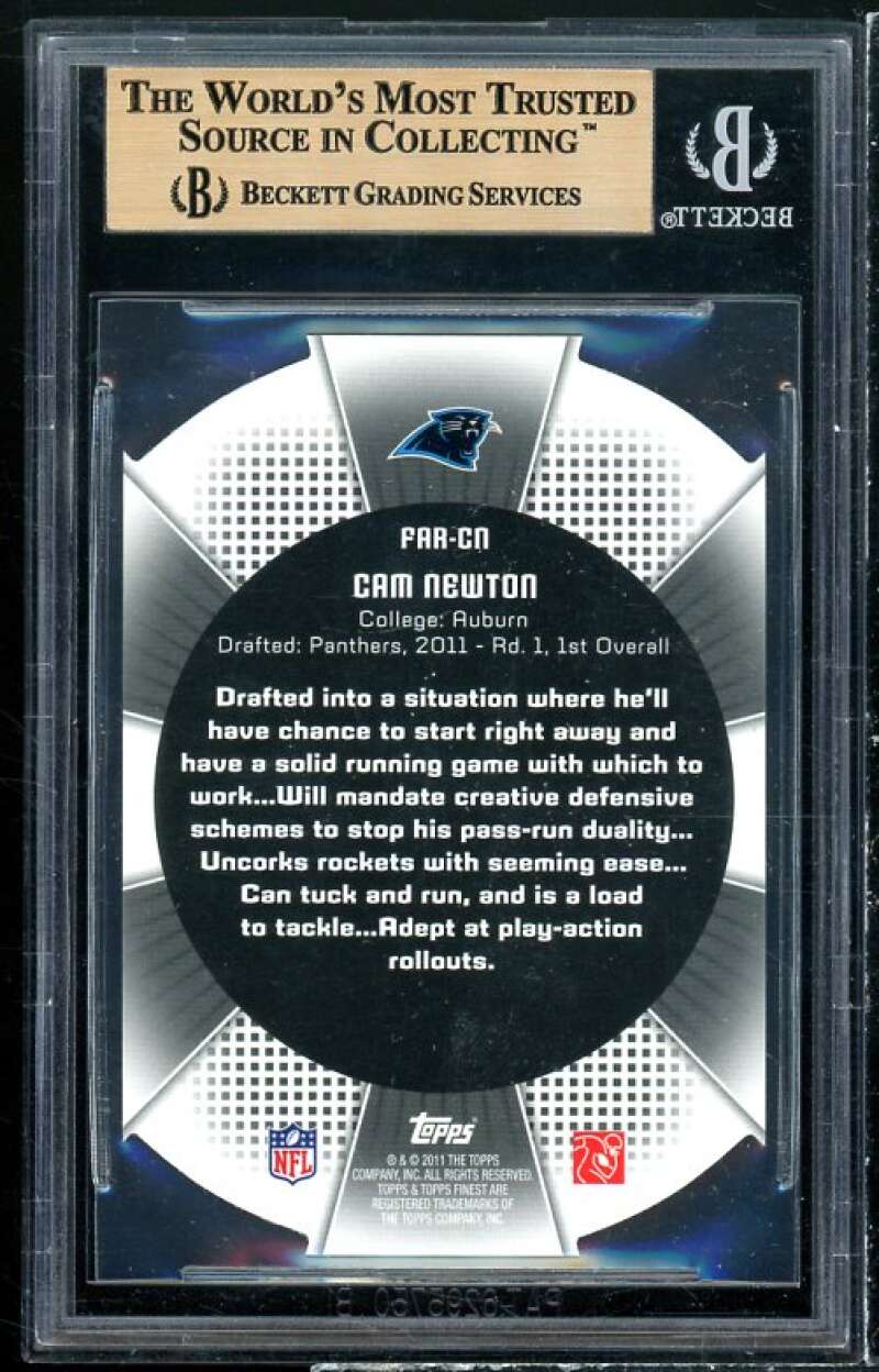 Cam Newton Rookie 2011 Finest Atomic Refractor Rookies #FAR-CN (PRISTINE) BGS 10 Image 2