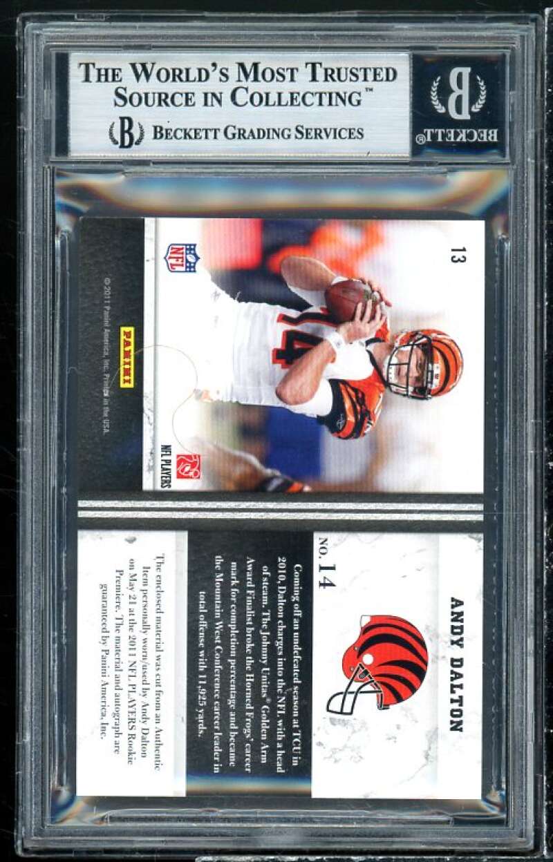 Andy Dalton Rookie Card 2011 Limited Rookie Jumbo Jerseys Prime #13 BGS 9 Image 2