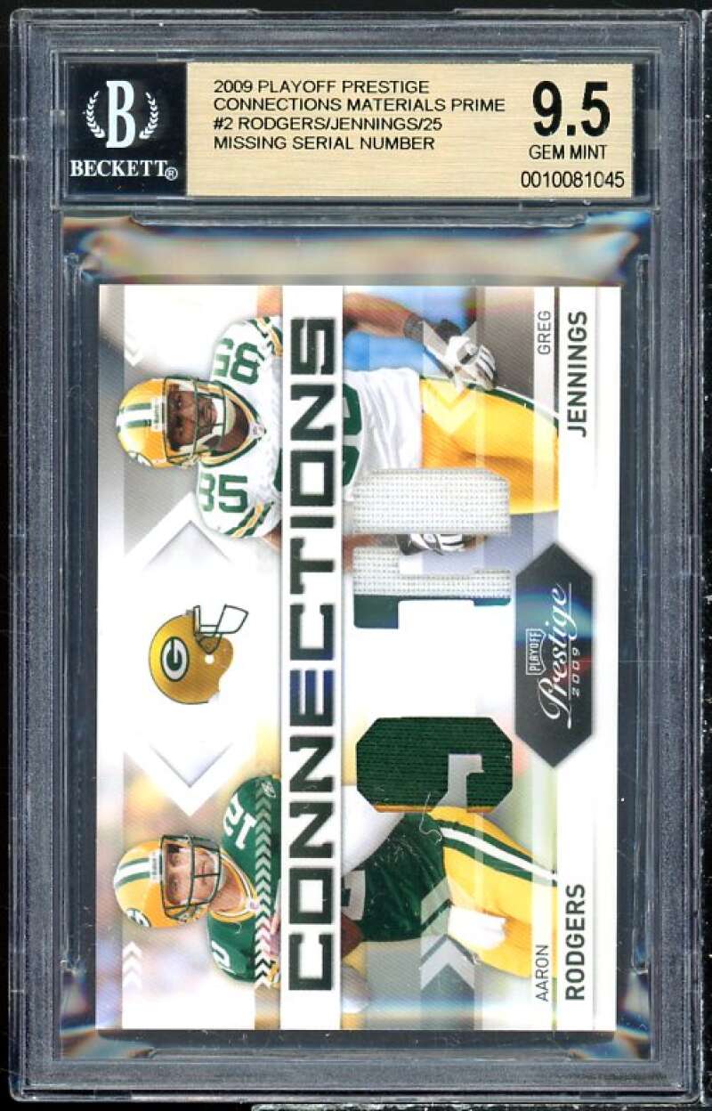 Greg Jennings / Aaron Rodgers Card 2009 Playoff Prestige #2 BGS 9.5 Image 1