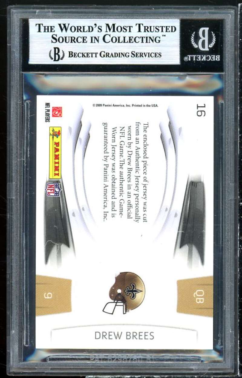 Drew Brees Card 2009 Playoff Prestige Prestigious Pros Mat Green #16 BGS 9 Image 2