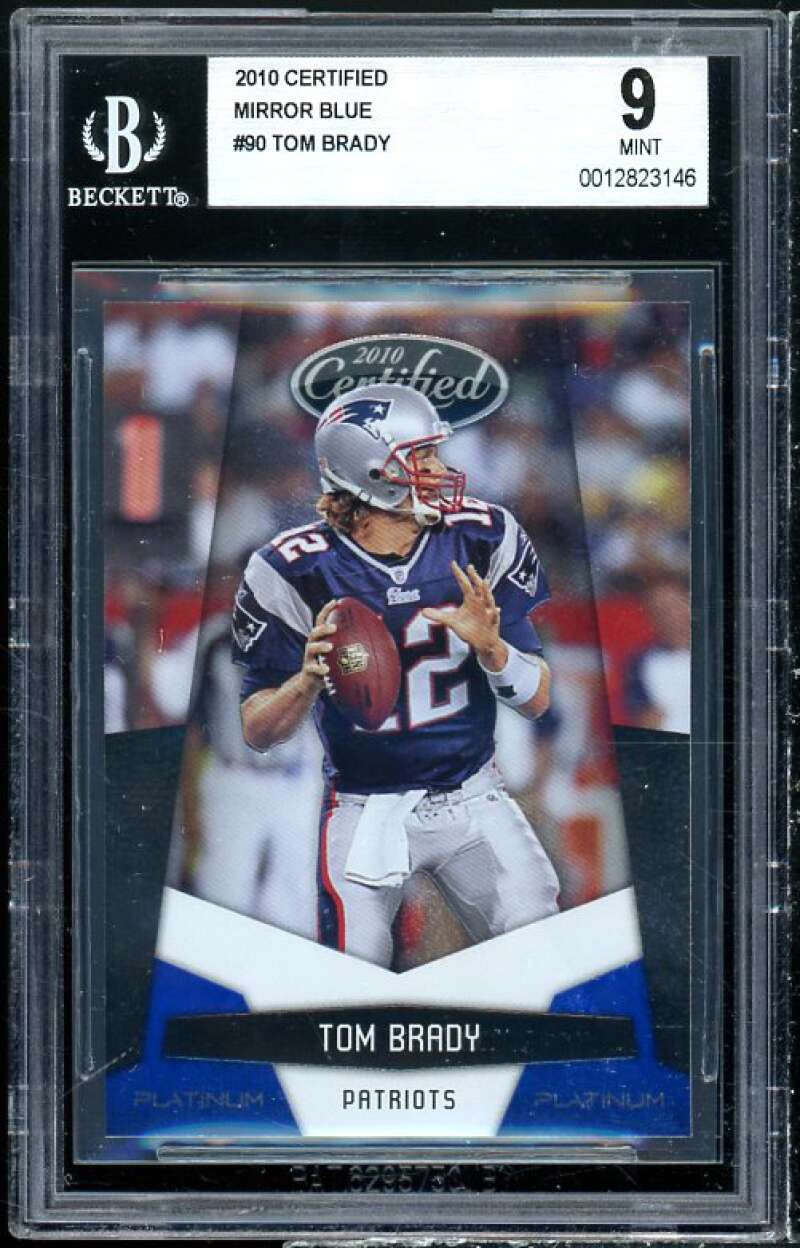 Tom Brady Card 2010 Certified Mirror Blue #90 (pop 1) BGS 9 Image 1