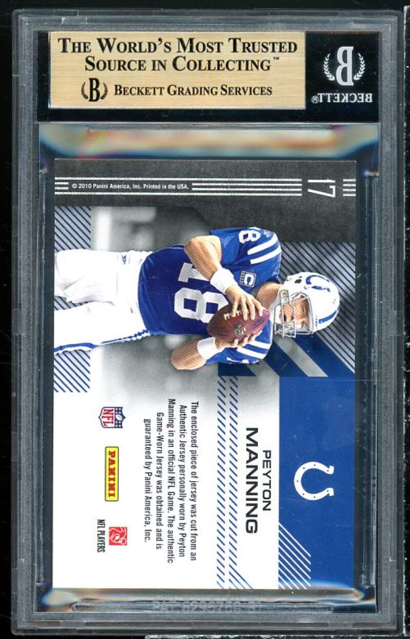 Peyton Manning Card 2010 Donruss Elite Chain Reaction Jerseys #17 BGS 9.5 Image 2