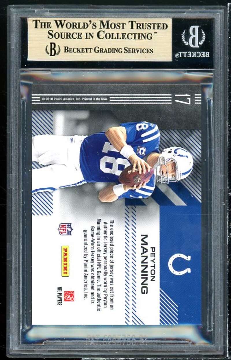 Peyton Manning Card 2010 Donruss Elite Chain Reaction Jerseys Prime #17 BGS 9.5 Image 2