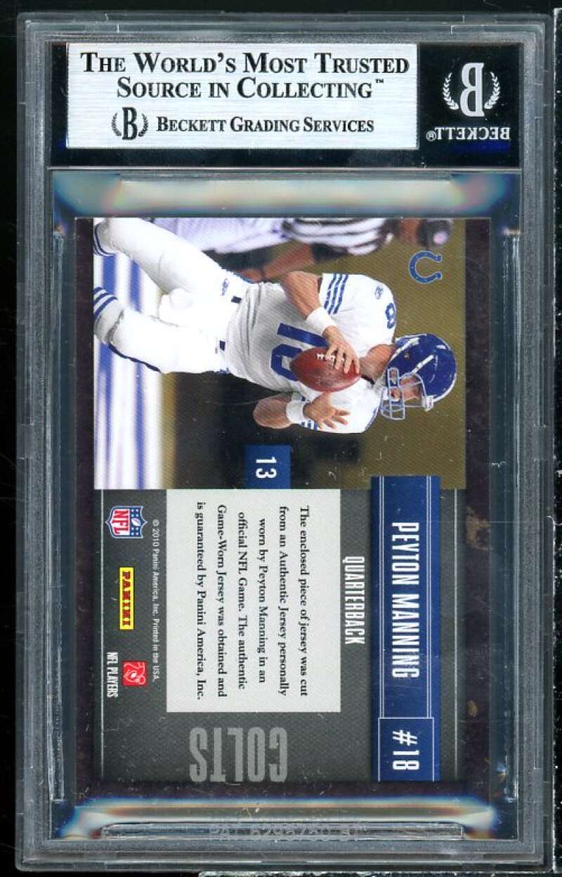 Peyton Manning Card 2010 Limited Team Trademarks Materials #13 BGS 8.5 Image 2