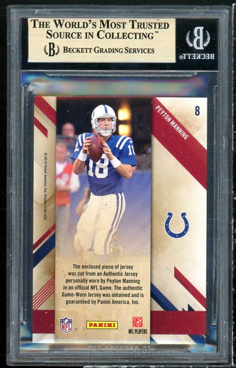 Peyton Manning Card 2010 Prestige Stars Of The NFL Materials #8 BGS 9.5 Image 2