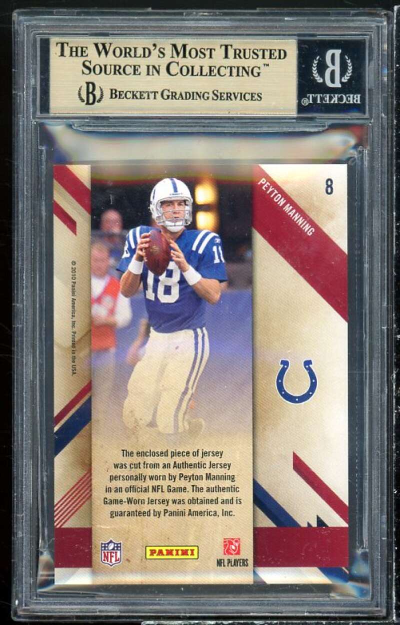 Peyton Manning Card 2010 Prestige Stars Of The NFL Materials Prime #8 BGS 9.5 Image 2