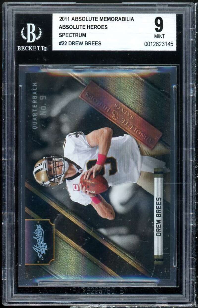 Drew Brees 2011 Absolute Memorabilia Heroes Absolute Heroes Spectrum #22 BGS 9 Image 1