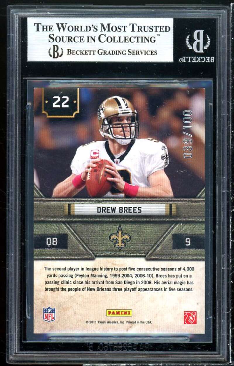 Drew Brees 2011 Absolute Memorabilia Heroes Absolute Heroes Spectrum #22 BGS 9 Image 2