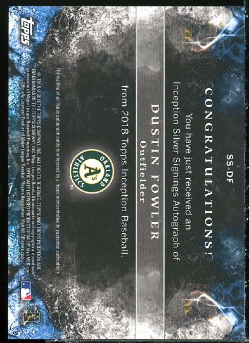 Dustin Fowler Card 2018 Topps Inception Silver Signings #SSDF  Image 2