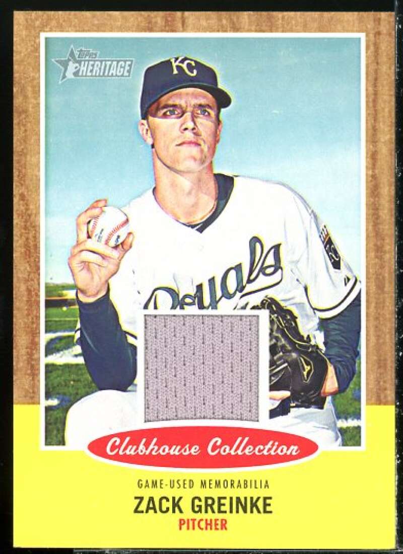 Zack Greinke Card 2011 Topps Heritage Clubhouse Collection Relics #ZG  Image 1