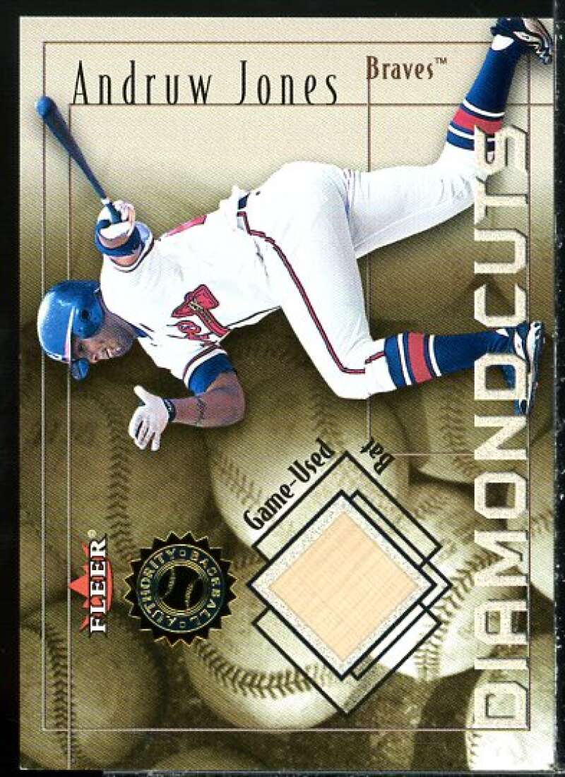 Andruw Jones Bat Card 2001 Fleer Authority Diamond Cuts Memorabilia #49  Image 1