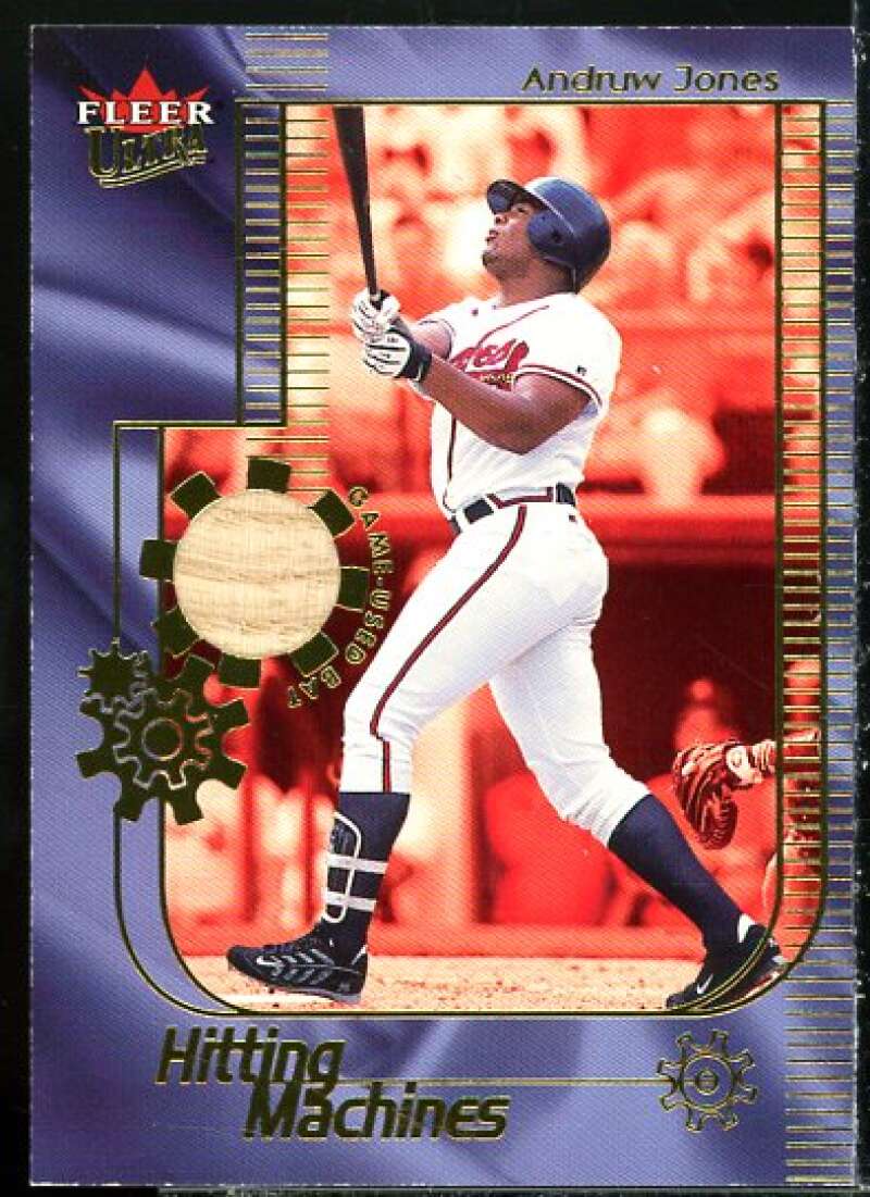 Andruw Jones Card 2002 Ultra Hitting Machines Game Bat #12  Image 1