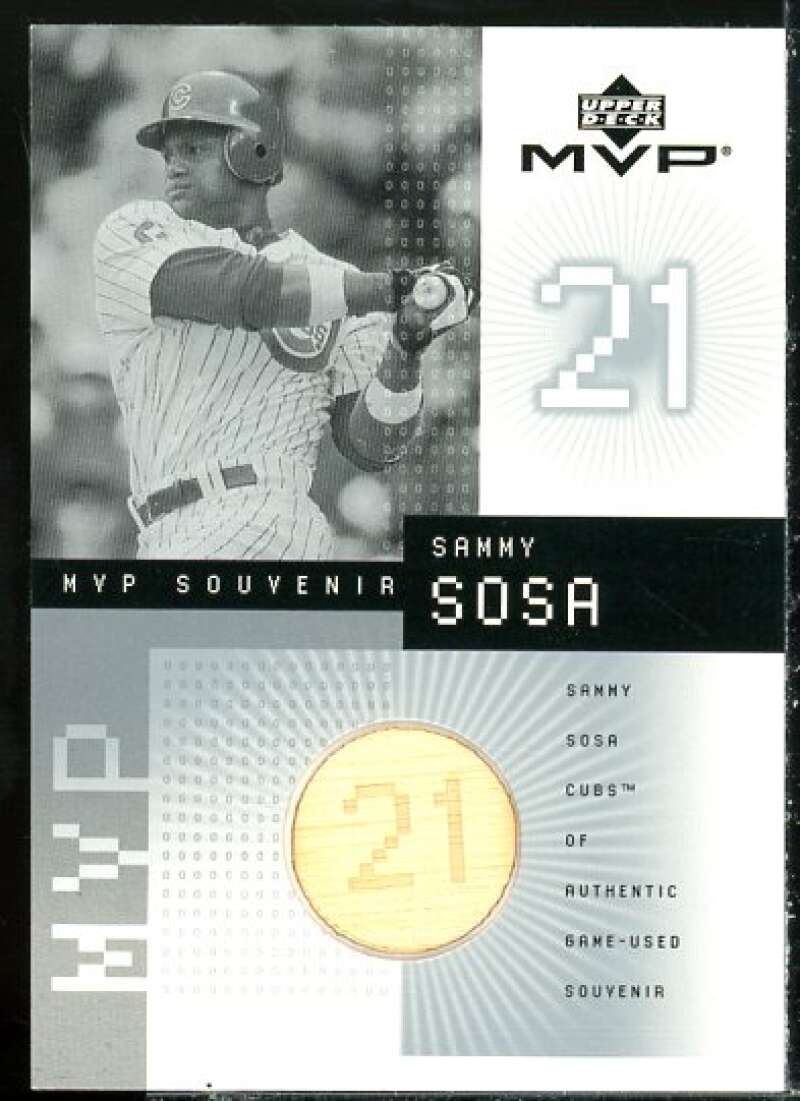 Sammy Sosa Card 2002 Upper Deck MVP Game Souvenirs Bat #BSS  Image 1