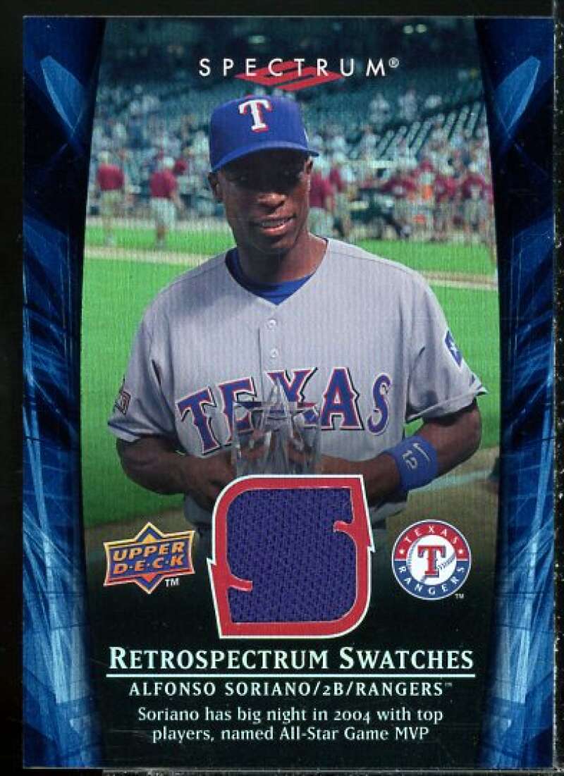 Alfonso Soriano Card 2008 Upper Deck Spectrum Retrospectrum Swatches #AS2  Image 1