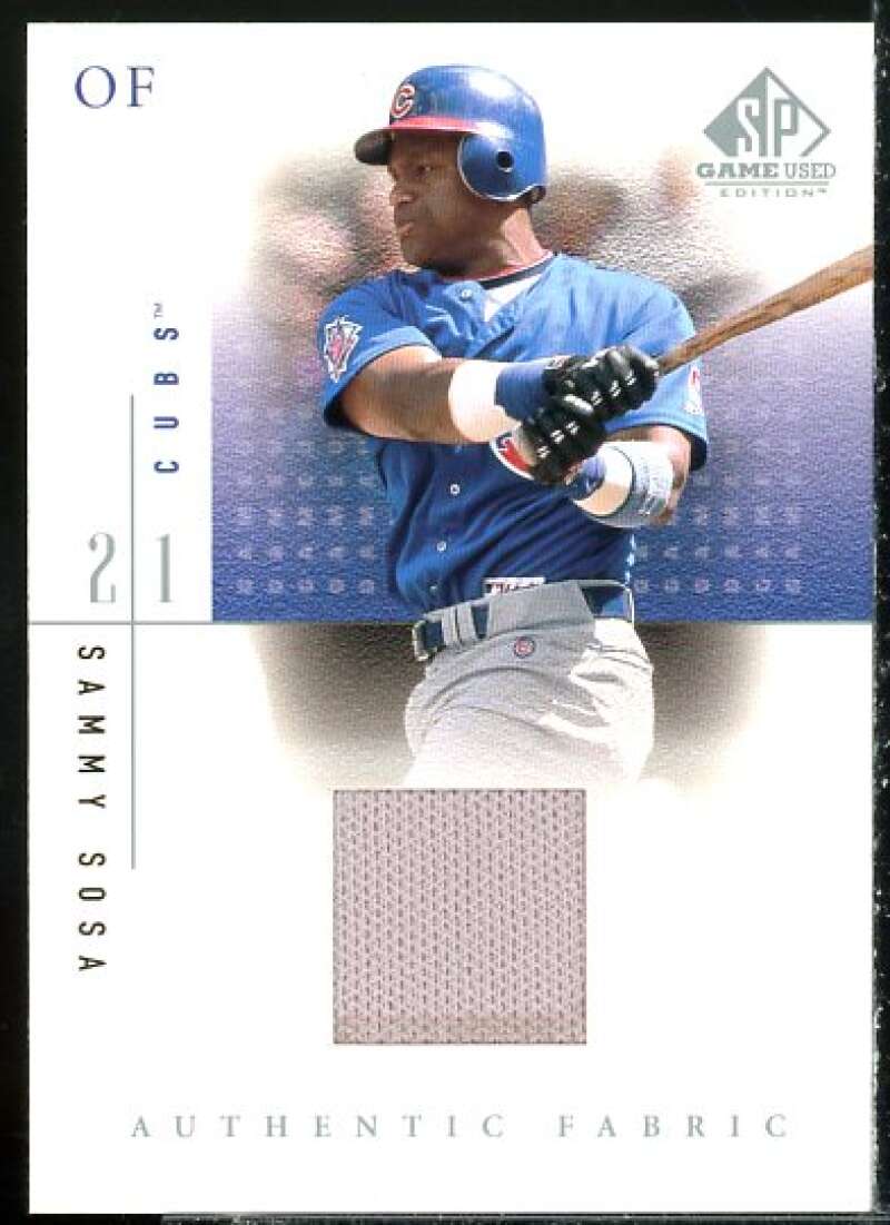 Sammy Sosa Road Card 2001 SP Game Used Edition Authentic Fabric #SSR  Image 1