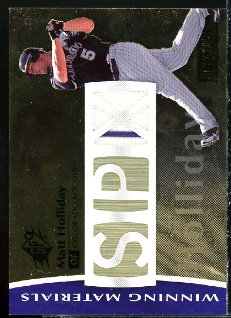 Matt Holliday Card 2008 SPx Winning Materials SPx 150 #MH  Image 1