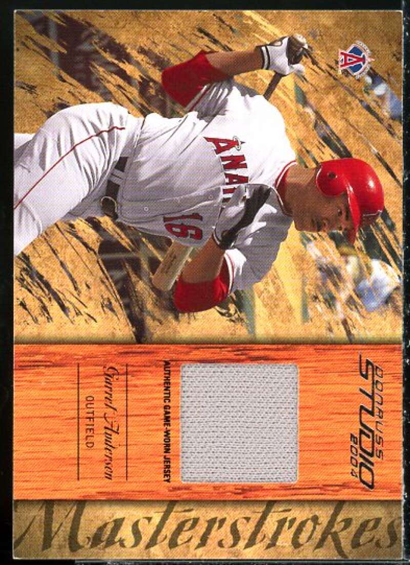 Garret Anderson Card 2004 Studio Masterstrokes Material Jersey #17  Image 1