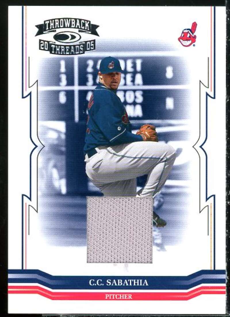 C.C. Sabathia Card 2005 Throwback Threads Material Jersey #52  Image 1