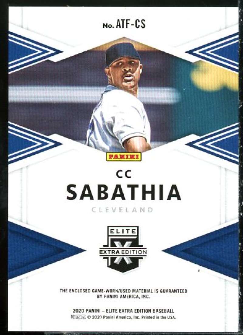 CC Sabathia Card 2020 Elite Extra Edition All-Time First Round Materials #3  Image 2