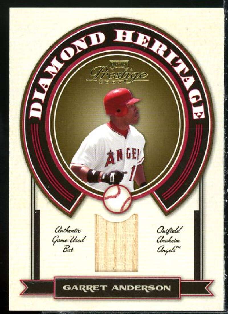 Garret Anderson Bat Card 2004 Playoff Prestige Diamond Heritage Material #13  Image 1