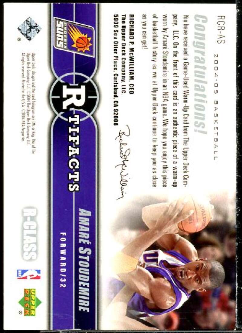 Amare Stoudemire Card 2004-05 Upper Deck R-Class R-Tifacts #AS  Image 2