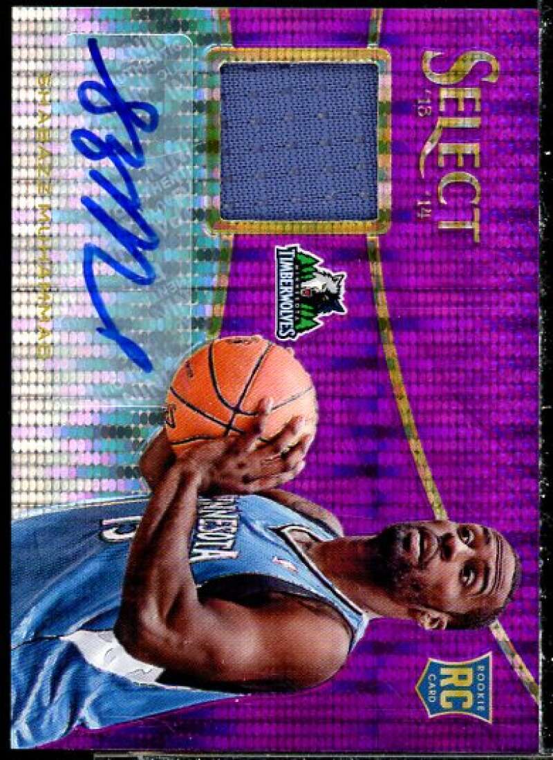 Shabazz Muhammad Rookie Card 2013-14 Select Rookie Jersey Autographs Purple #30  Image 1