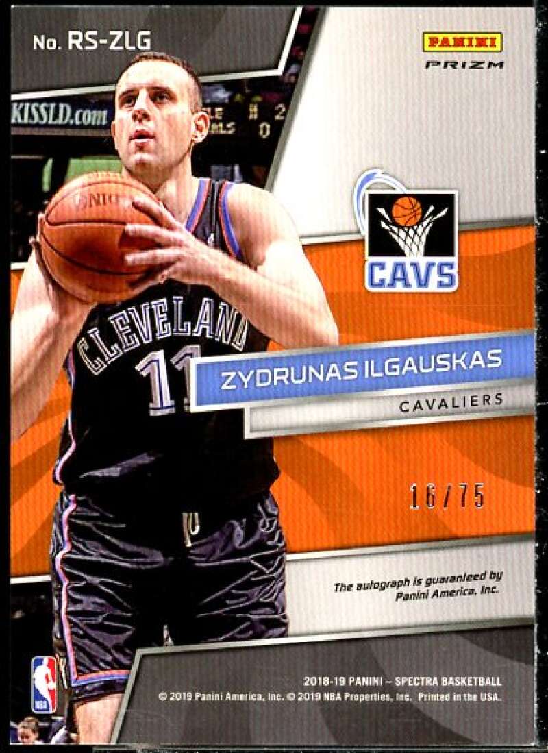 Zydrunas Ilgauskas Card 2018-19 Panini Spectra Radiant Signatures #19  Image 2