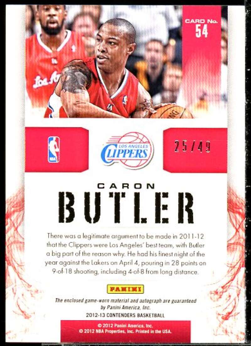 Caron Butler 2012-13 Panini Contenders Substantial Signatures Materials #54  Image 2