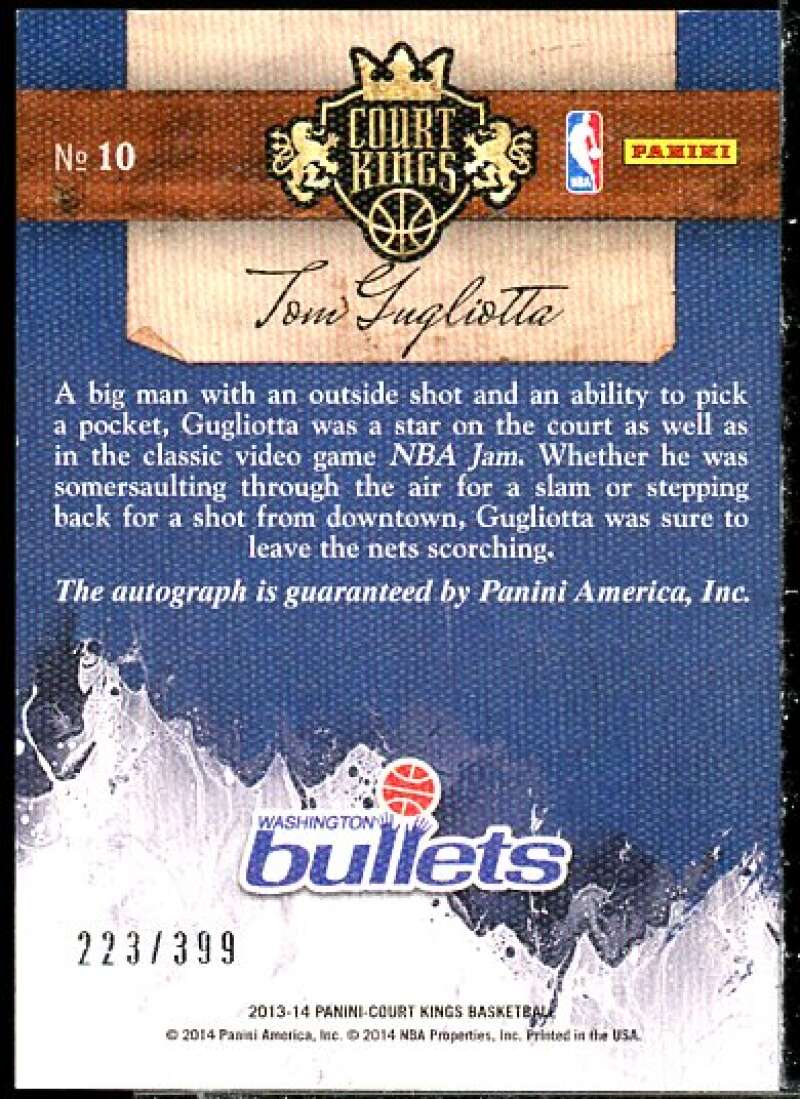 Tom Gugliotta Card 2013-14 Court Kings Autographs #10  Image 2