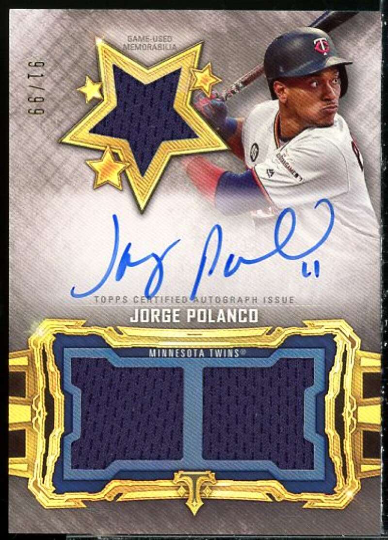 Jorge Polanco JSY AU Card 2020 Topps Triple Threads #RFPARJP  Image 1