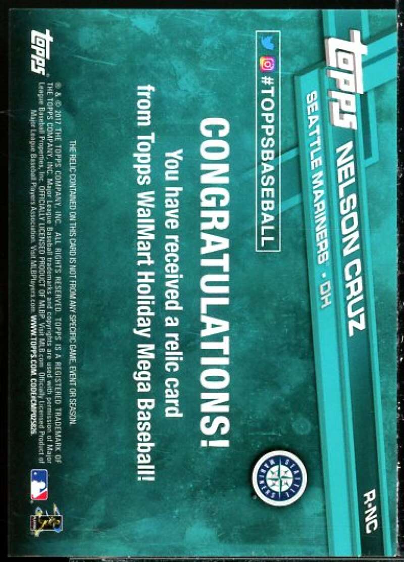 Nelson Cruz Card 2017 Topps Walmart Holiday Snowflake Relics #RNC  Image 2