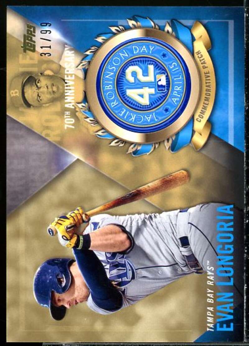 Evan Longoria Card 2017 Topps Jackie Robinson Logo Patch #JRPCEL  Image 1