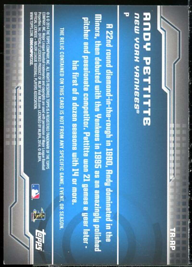 Andy Pettitte Card 2014 Topps Trajectory Relics #TRAP  Image 2