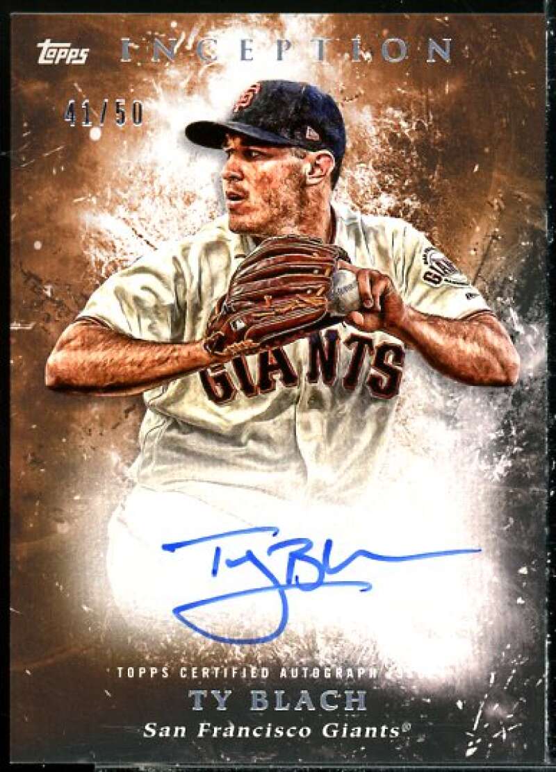 Ty Blach 2018 Topps Inception Rookies Emerging Stars Autographs Orange #RESTB  Image 1