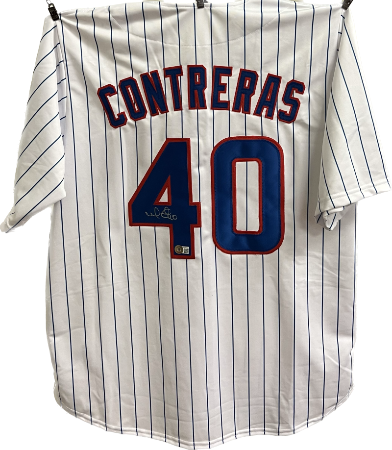 Willson Contreras Autograph Signed Cubs White Baseball Jersey BAS Authentic  Image 2