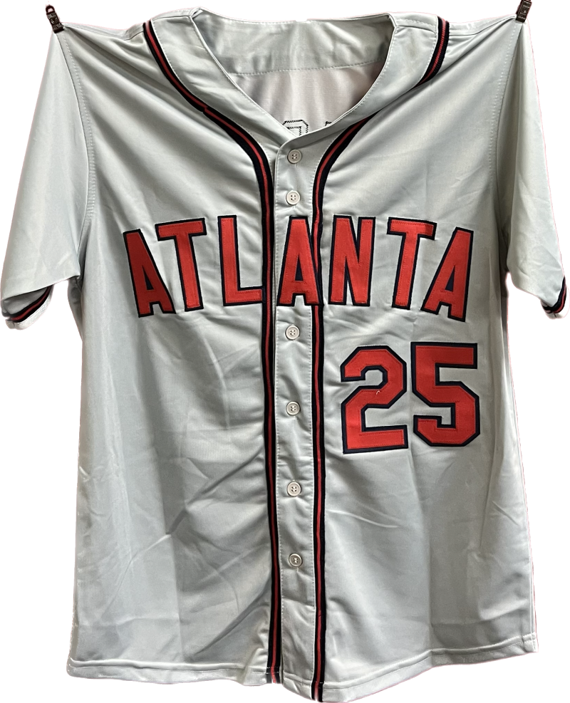 Andruw Jones Signed  Atlanta Braves Gray Baseball Jersey PSA DNA Authentic   Image 2