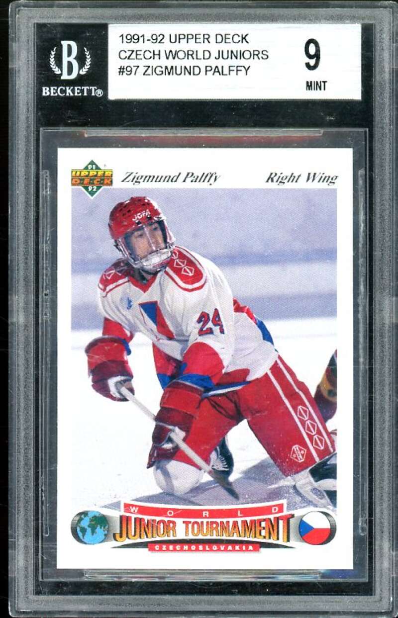 Zigmund Palffy Rookie Card 1991-92 Upper Deck Czech World Juniors #97 BGS 9 Image 1