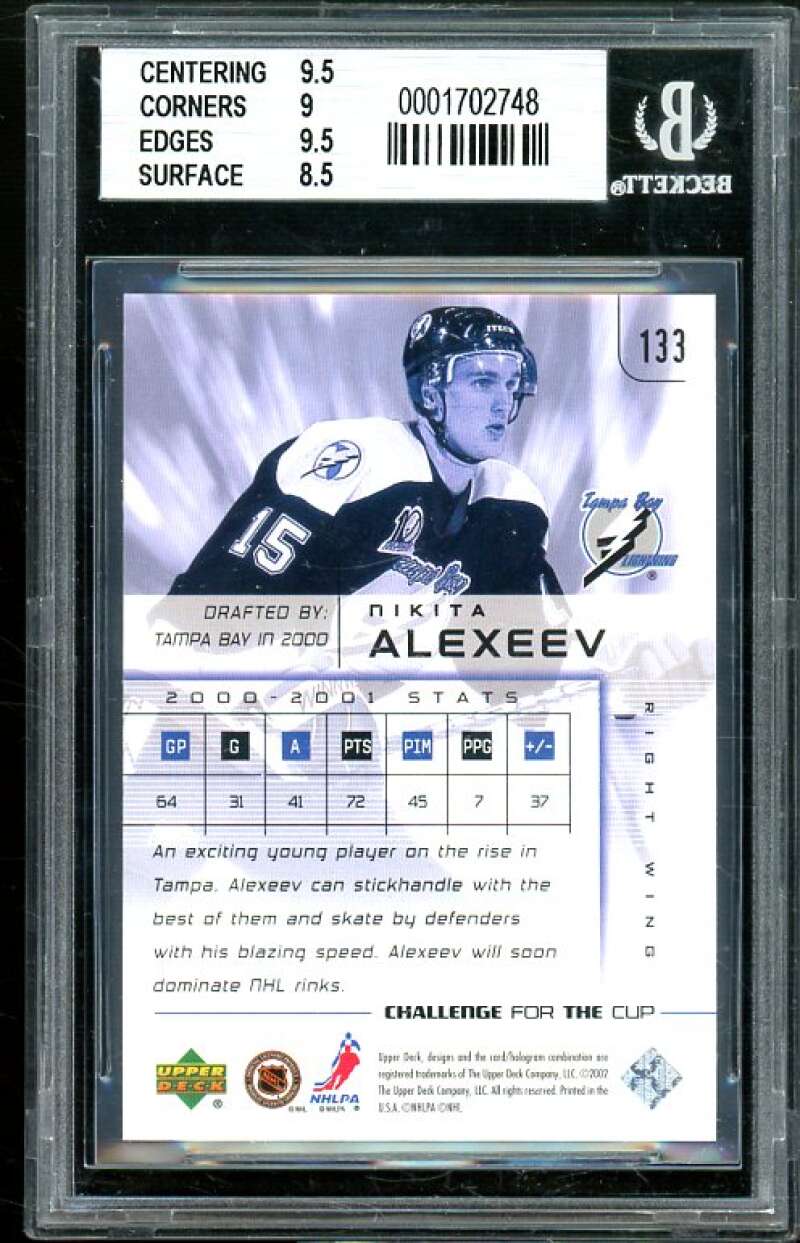 Nikita Alexeev Rookie 2001-02 UD Challenge for the Cup Up And Comers #133 BGS 9 Image 2