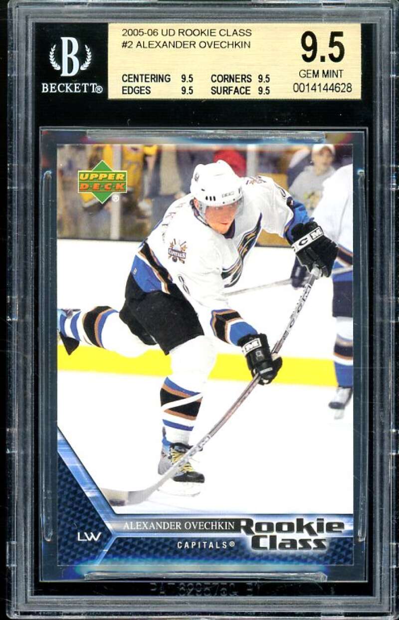 Alexander Ovechkin Rookie 2005-06 UD Rookie Class #2 BGS 9.5 (9.5 9.5 9.5 9.5) Image 1