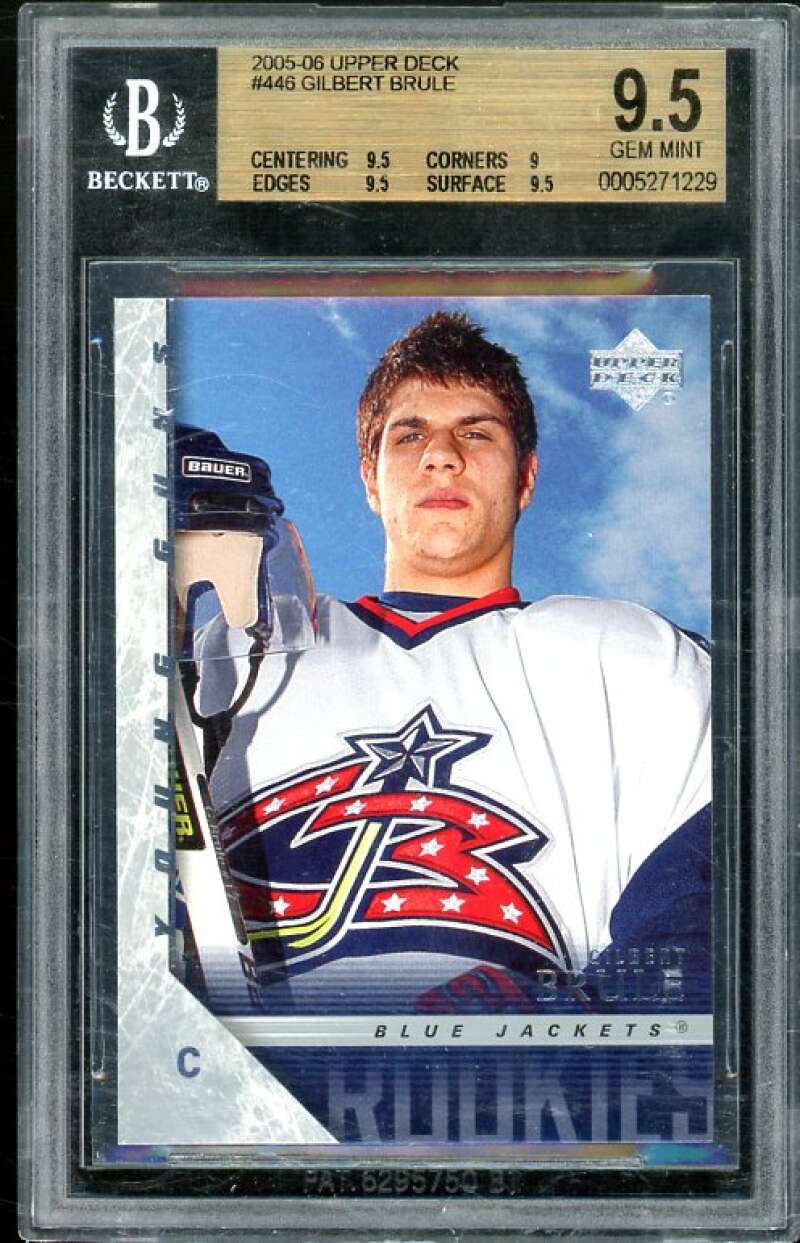 Gilbert Brule Rookie Card 2005-06 Upper Deck #446 BGS 9.5 (9.5 9 9.5 9.5) Image 1