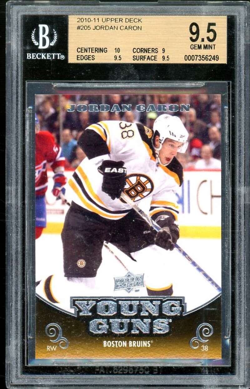 Jordan Caron Rookie Card 2010-11 Upper Deck #205 BGS 9.5 (10 9 9.5 9.5) Image 1