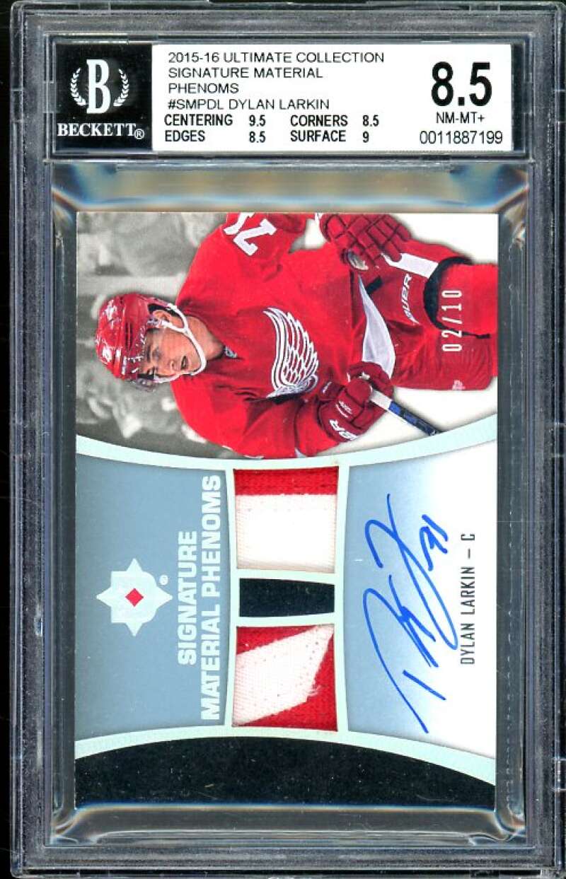 Dylan Larkin Rookie 2015-16 Ultimate Coll Signature Material Phenoms #DL BGS 8.5 Image 1