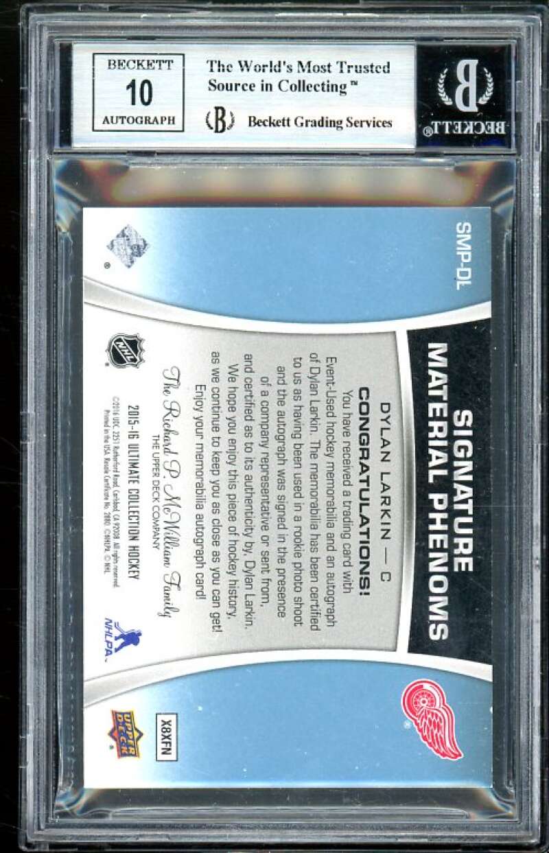 Dylan Larkin Rookie 2015-16 Ultimate Coll Signature Material Phenoms #DL BGS 8.5 Image 2