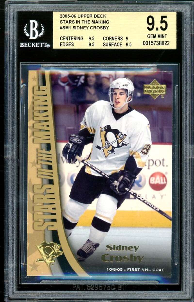 Sidney Crosby Rookie Card 2005-06 Upper Deck Stars in the Making #SM1 BGS 9.5 Image 1