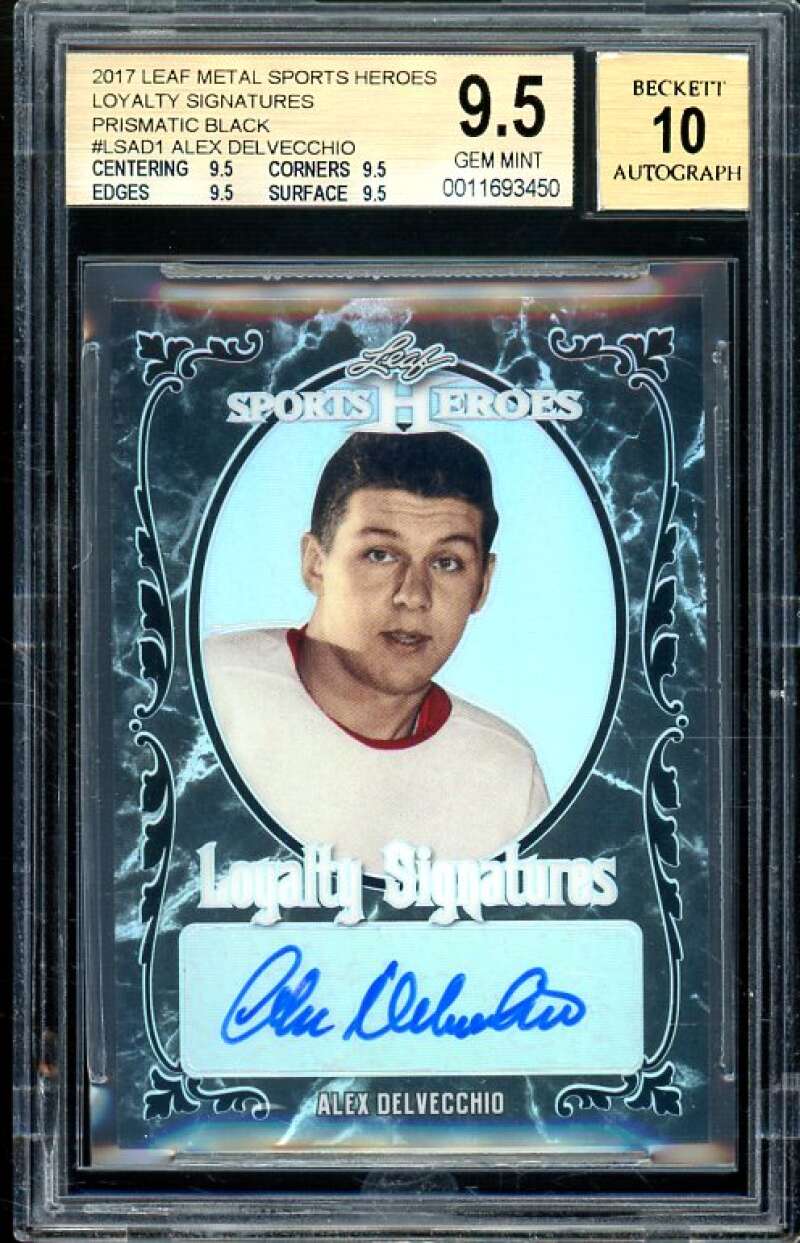 Alex Delvecchio 2017 Leaf Metal SH Loyalty Signatures Pri Black #1 (1/3) BGS 9.5 Image 1