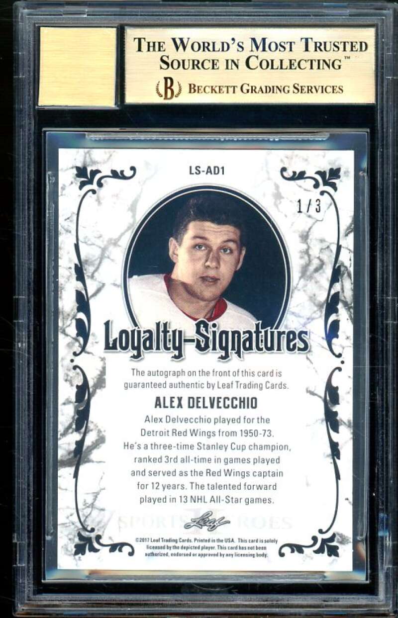 Alex Delvecchio 2017 Leaf Metal SH Loyalty Signatures Pri Black #1 (1/3) BGS 9.5 Image 2