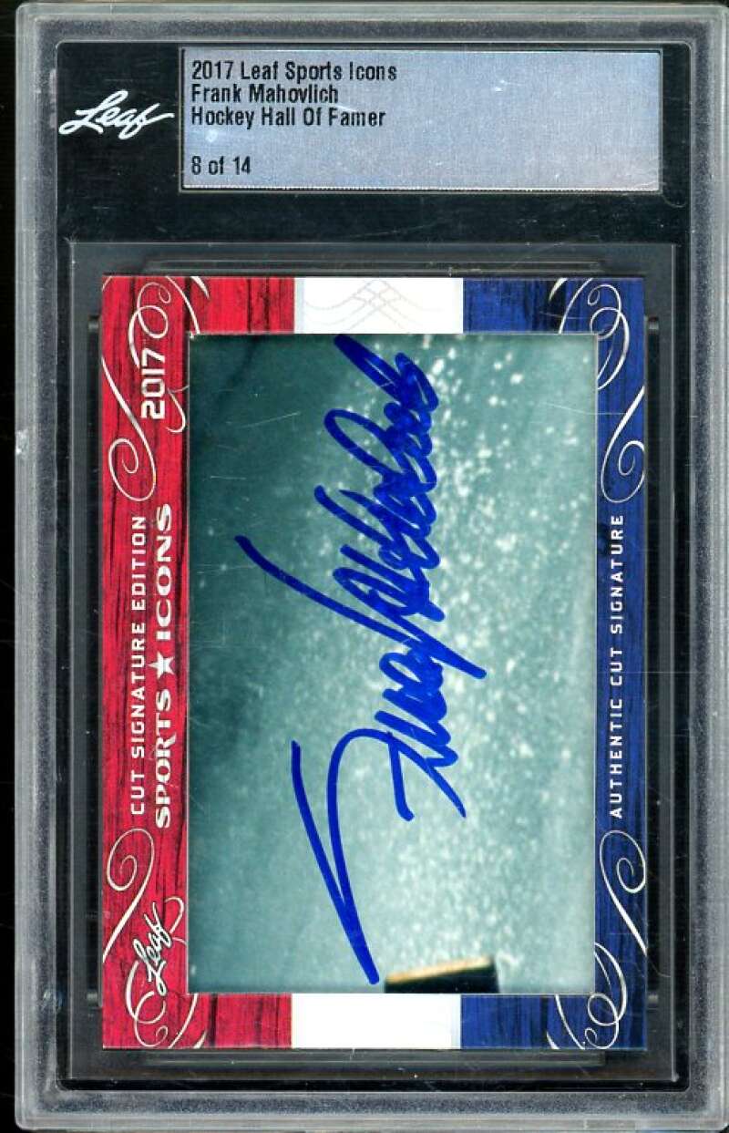 Fank Mahovlich 2017 Leaf Sports Icons Hockey Hall Of Famer #8 BGS Leaf Authentic Image 1