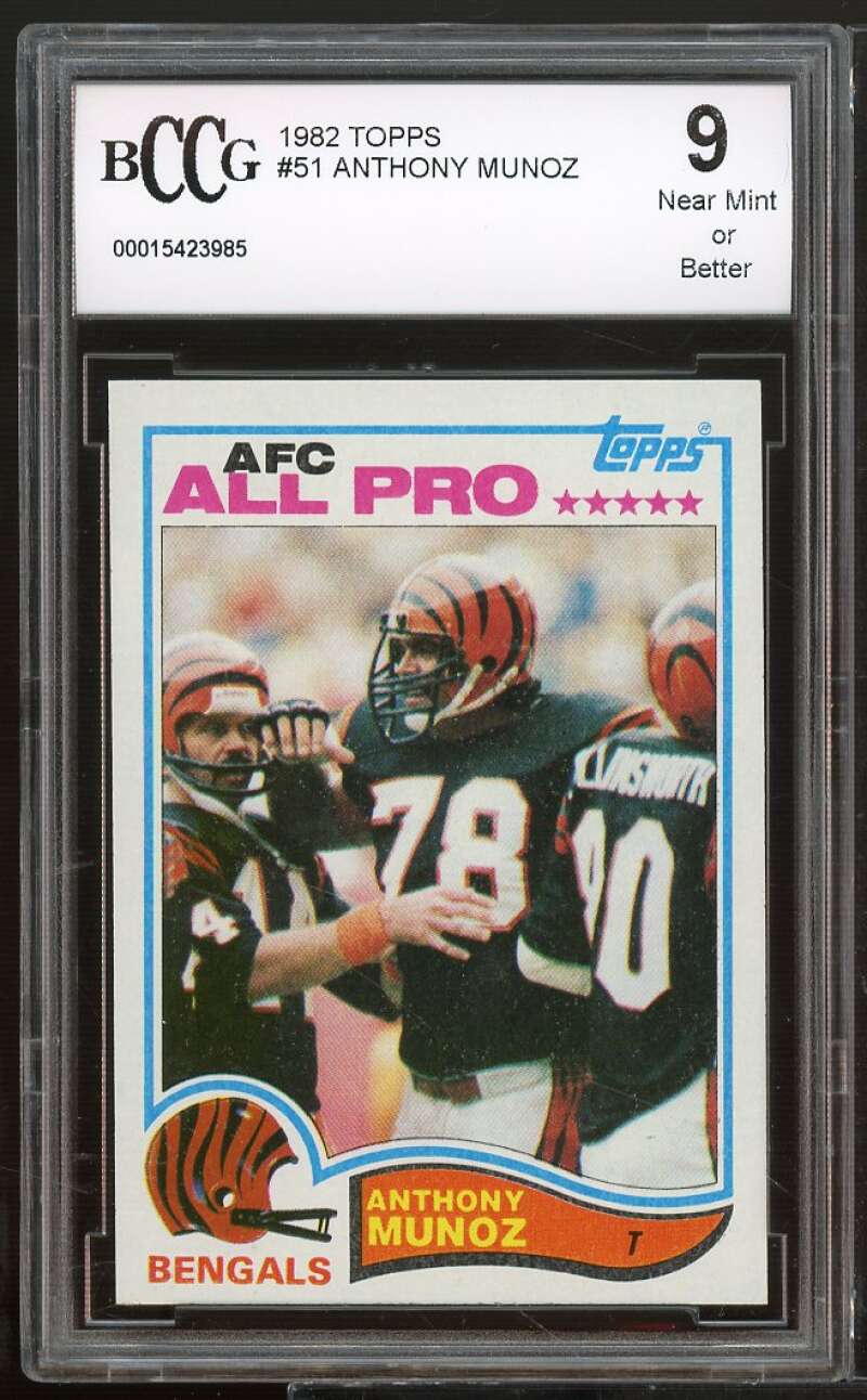 1982 Topps #51 Anthony Munoz Rookie Card BCCG 9 Near Mint+ Image 1